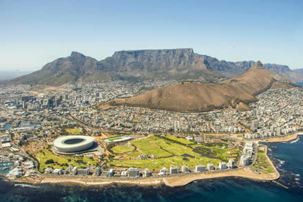 The Twelve Apostles above the Atlantic seaboard at sunset